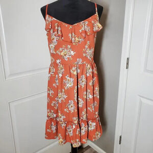Xhilaration Target Juniors Tiered Ruffle Sleeveless Sundress Size Large Floral